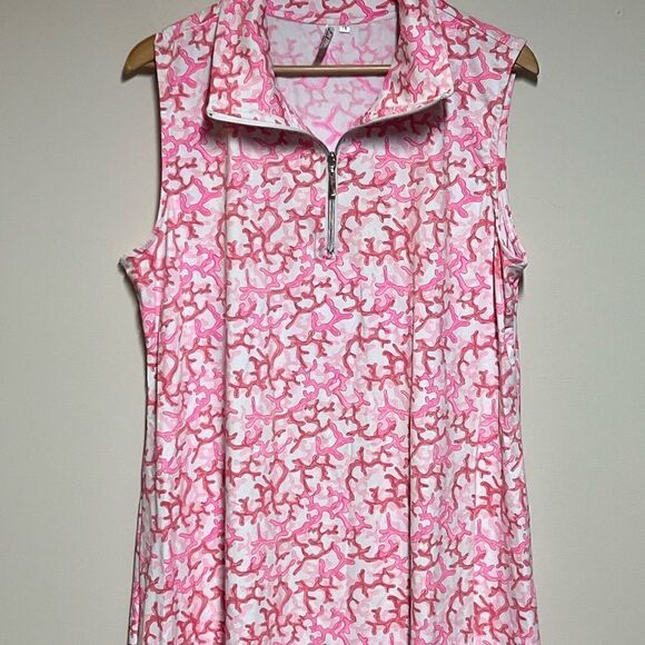 NWOT Lulu B Quarter Zip Dress Sleeveless Pink Coral Sz 1X - Picture 4 of 6
